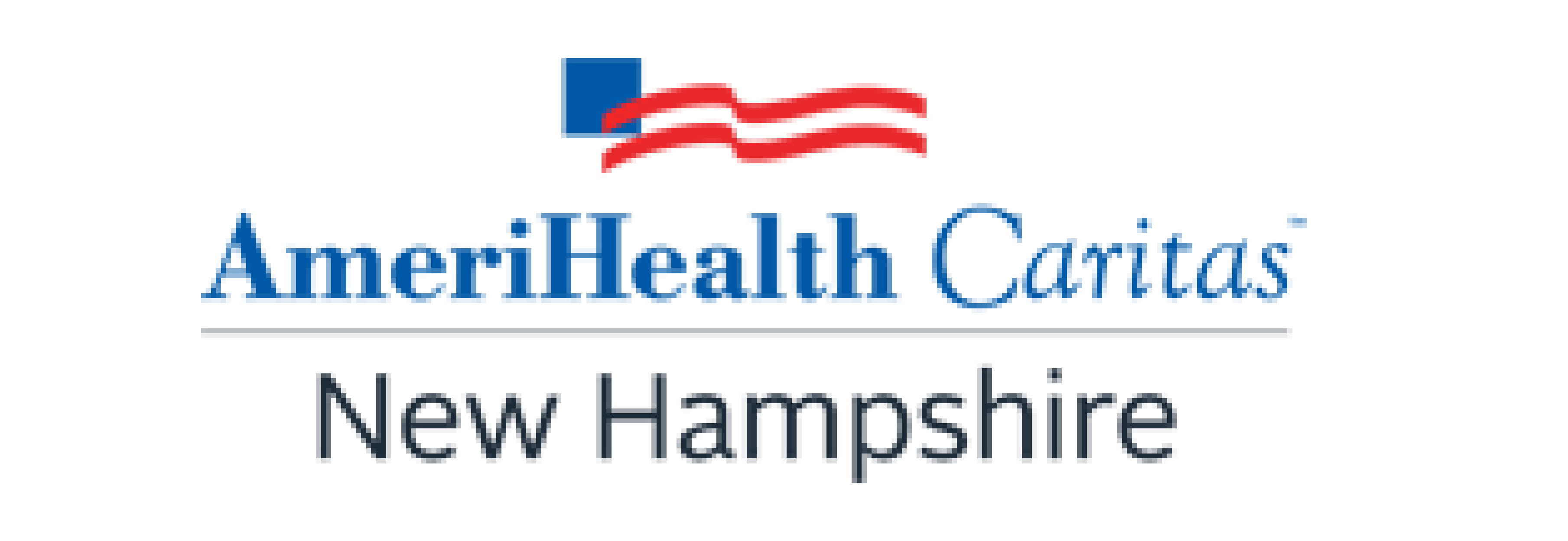 AmeriHealth Caritas New Hampshire logo with a small flag graphic above the text.