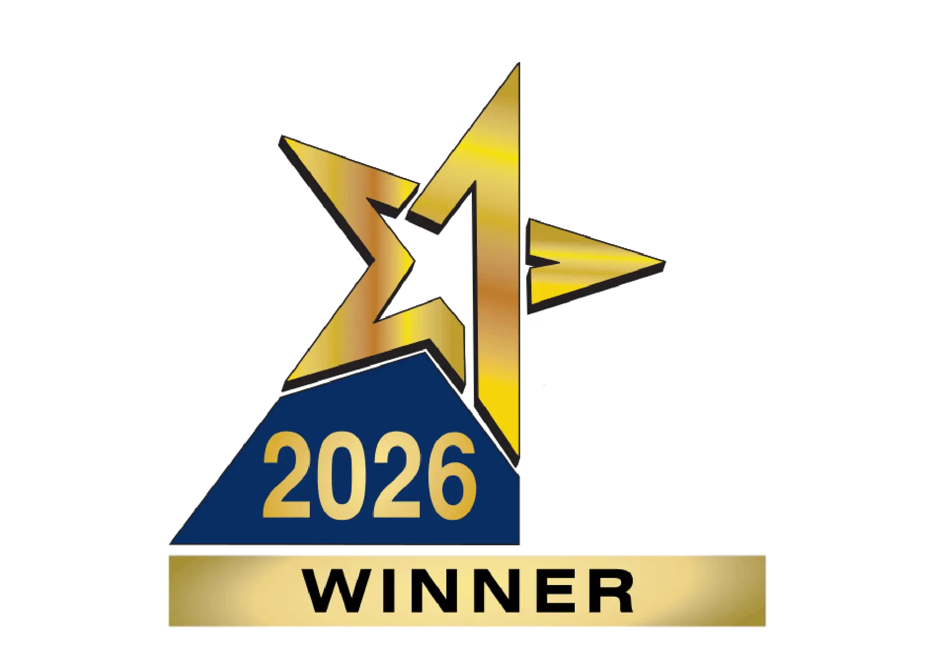 Gold star with 2026 WINNER and Best of the Best of the Greater Mankato/North Mankato/Solsegan Valley..